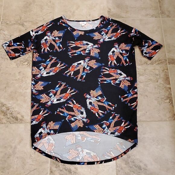 Lularoe patriotic Irma in legging material - Picture 1 of 5